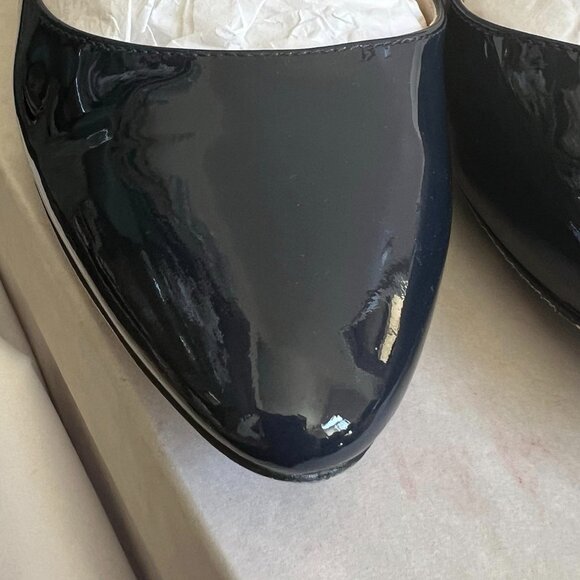 Jimmy Choo MEI Navy Patent Leather Almond Toe Pump Heels - Picture 14 of 15
